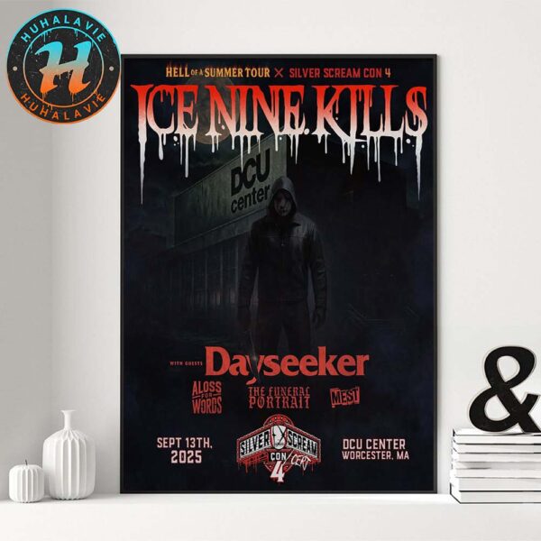 Ice Nine Kills Hell Of A Summer Tour 2025 x Silver Scream Con 4 At DCU Center In Worcester MA On September 13th 2025 Poster Canvas