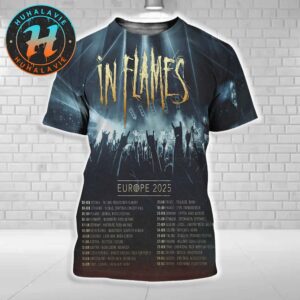 In Flames European Tour For Spring And Summer 2025 Dates List Start In Estonia Tallinn On June 2 2025 All Over Print Shirt
