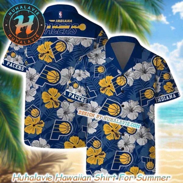 Indiana Pacerss Basketball Team NBA Flower Pattern Aloha Sport Hawaiian Shirt