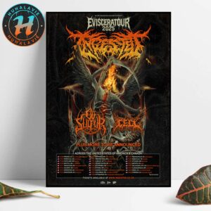 Ingested Eviscerator Tour 2025 Across The United States Of America And Canada Cities List Home Decor Poster Canvas