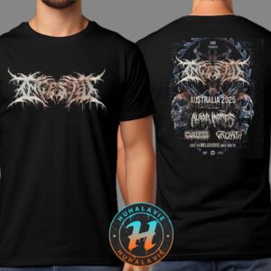 Ingested Melbourne AU Poster Music At Max Watts On July 24th Australia Tour 2025 Two Sided Print Unisex T-Shirt