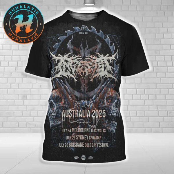 Ingested Poster In Australia Eviscerator Tour 2025 On July 24th-26th All Over Print Shirt