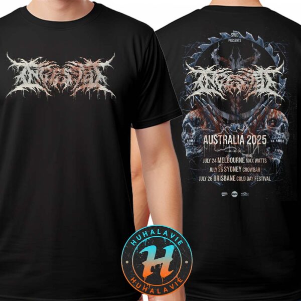 Ingested Poster In Australia Eviscerator Tour 2025 On July 24th-26th Two Sided Print Unisex T-Shirt