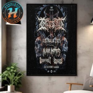 Ingested Sydney AU Poster Music At Crowbar On July 25th Australia Tour 2025 Home Decor Poster Canvas