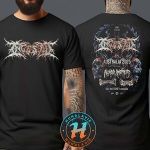 Ingested Sydney AU Poster Music At Crowbar On July 25th Australia Tour 2025 Two Sided Print Vintage T-Shirt