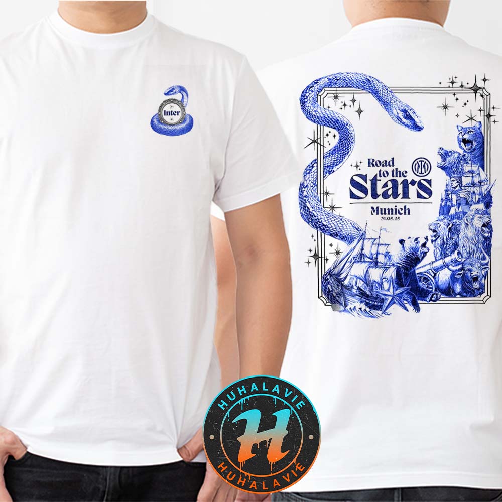 Inter Milan Road To The Stars Munich On May 31 2025 Two Sided Print Classic T-Shirt Inter Milan Road To The Stars Munich On May 31 2025 Two Sided Print Classic T-Shirt