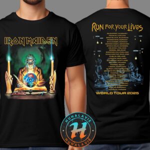 Iron Maiden Retro Clairvoyant Tee Run For Your Lives World Tour 2025 Two Sided T-Shirt