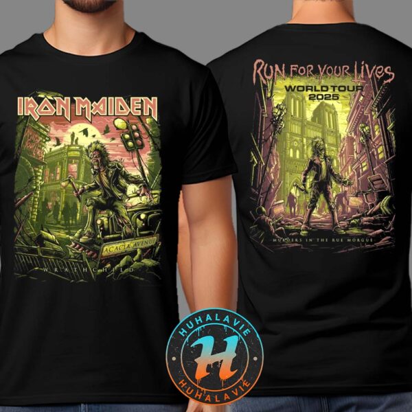 Iron Maiden Wrathchild Murders In The Rue Morgue Run For Your Lives World Tour 2025 Unisex T-Shirt