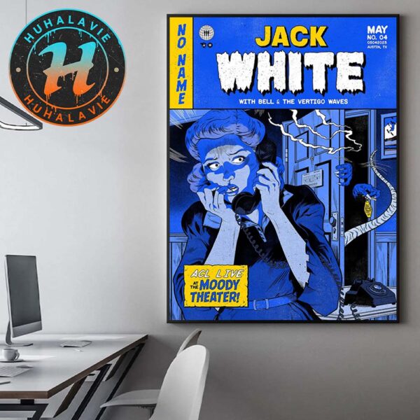 Jack White Austin TX Night One Poster At ACL Live at The Moody Theater On May 4 2025 Home Decor Poster Canvas