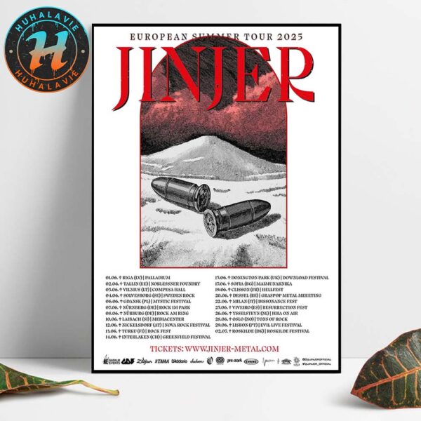 Jinjer European Summer Tour 2025 Dates List Kicks Off In Palladium On June 1 2025 Home Decor Poster Canvas