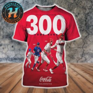 Kyle Schwarber Philadelphia Phillies Became The 163rd MLB Player To Reach 300 Career Home Runs All Over Print Shirt
