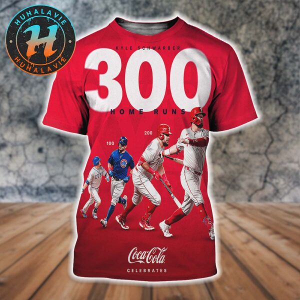 Kyle Schwarber Philadelphia Phillies Became The 163rd MLB Player To Reach 300 Career Home Runs All Over Print Shirt