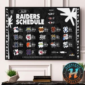 Las Vegas Raiders NFL 2025 Season Schedule Home Decor Poster Canvas