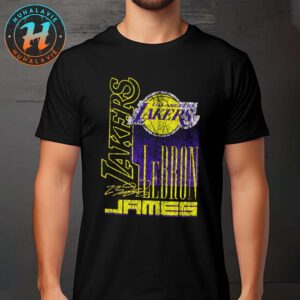 LeBron James Team Los Angeles Lakers NBA New Era Full Court Press Mineral Player Unisex T-Shirt