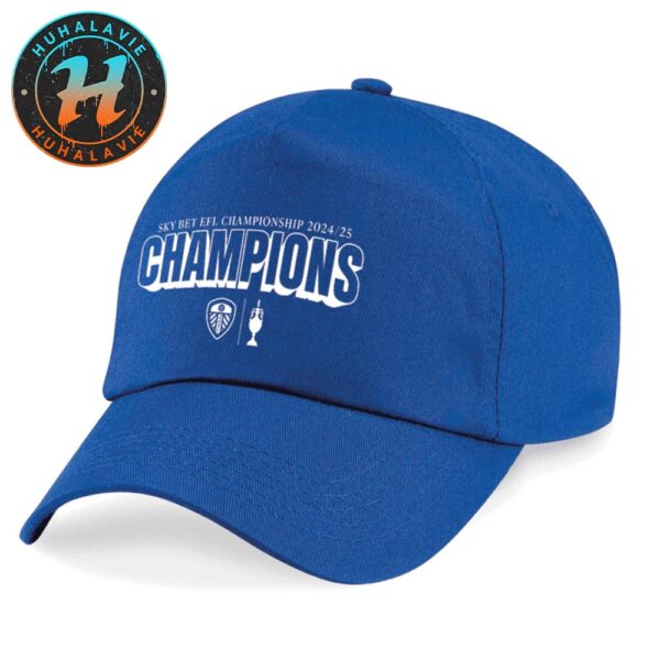 Leeds United FC Are The Champions Sky Bet EFL Championship 2024-25 White Classic Cap Snapback Hat