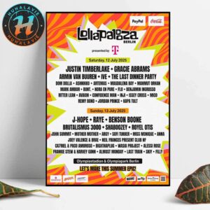 Lollapalooza Berlin Poster Full Line-up In Berlin Germany At Olympiastadion Berlin On July 12-13 2025 Home Decor Poster Canvas