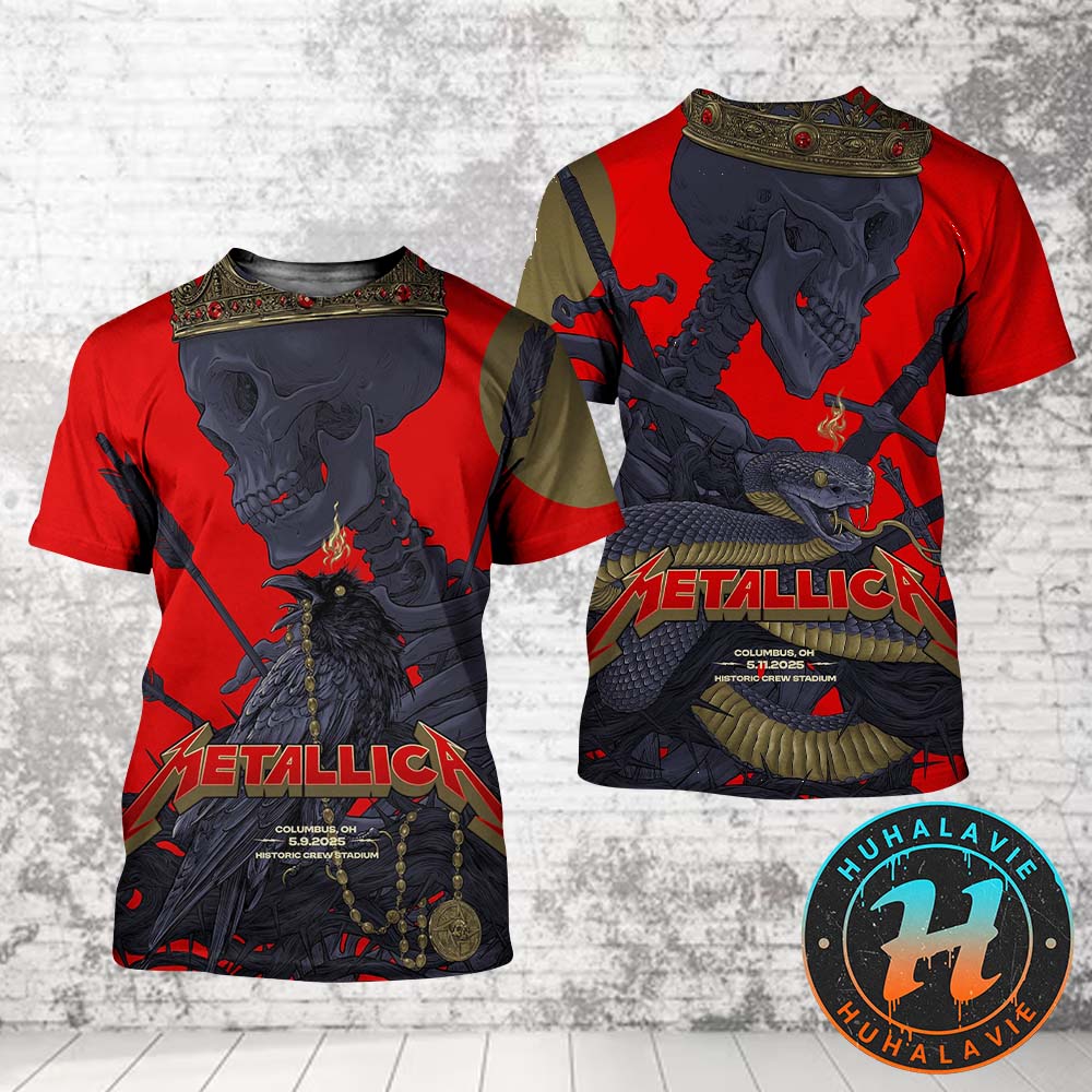 Metallica Columbus OH M72 Sonic Temple Full Show Poster On May 9th And 11th 2025 At Historic Crew Stadium All Over Print Shirt Metallica Columbus OH M72 Sonic Temple Full Show Poster On May 9th And 11th 2025 At Historic Crew Stadium All Over Print Shirt