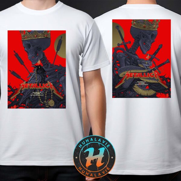 Metallica Columbus OH M72 Sonic Temple Full Show Poster On May 9th And 11th 2025 At Historic Crew Stadium Two Sided Print T-Shirt
