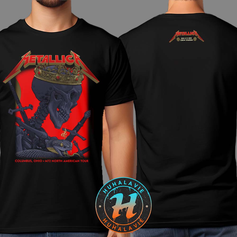 Metallica Columbus OH Night 2 Merch Tee At Historic Crew Stadium M72 Sonic Temple On May 11th 2025 Two Sided Print Unisex T-Shirt Metallica Columbus OH Night 2 Merch Tee At Historic Crew Stadium M72 Sonic Temple On May 11th 2025 Two Sided Print Unisex T-Shirt