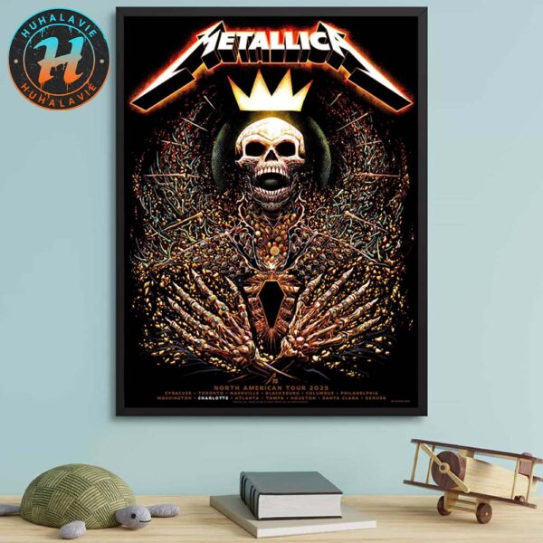 Metallica M72 Charlotte Pop-Up Shop Poster For Charlotte North Carolina At Bank of America Stadium On May 31 North American Tour 2025 Home Decor Poster Canvas
