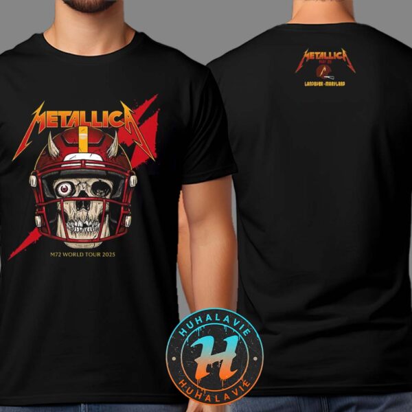 Metallica M72 Landover Pop-Up Shop Merch Tee Landover Maryland At Northwest Stadium On May 28 2025 Two Sided Print T-Shirt