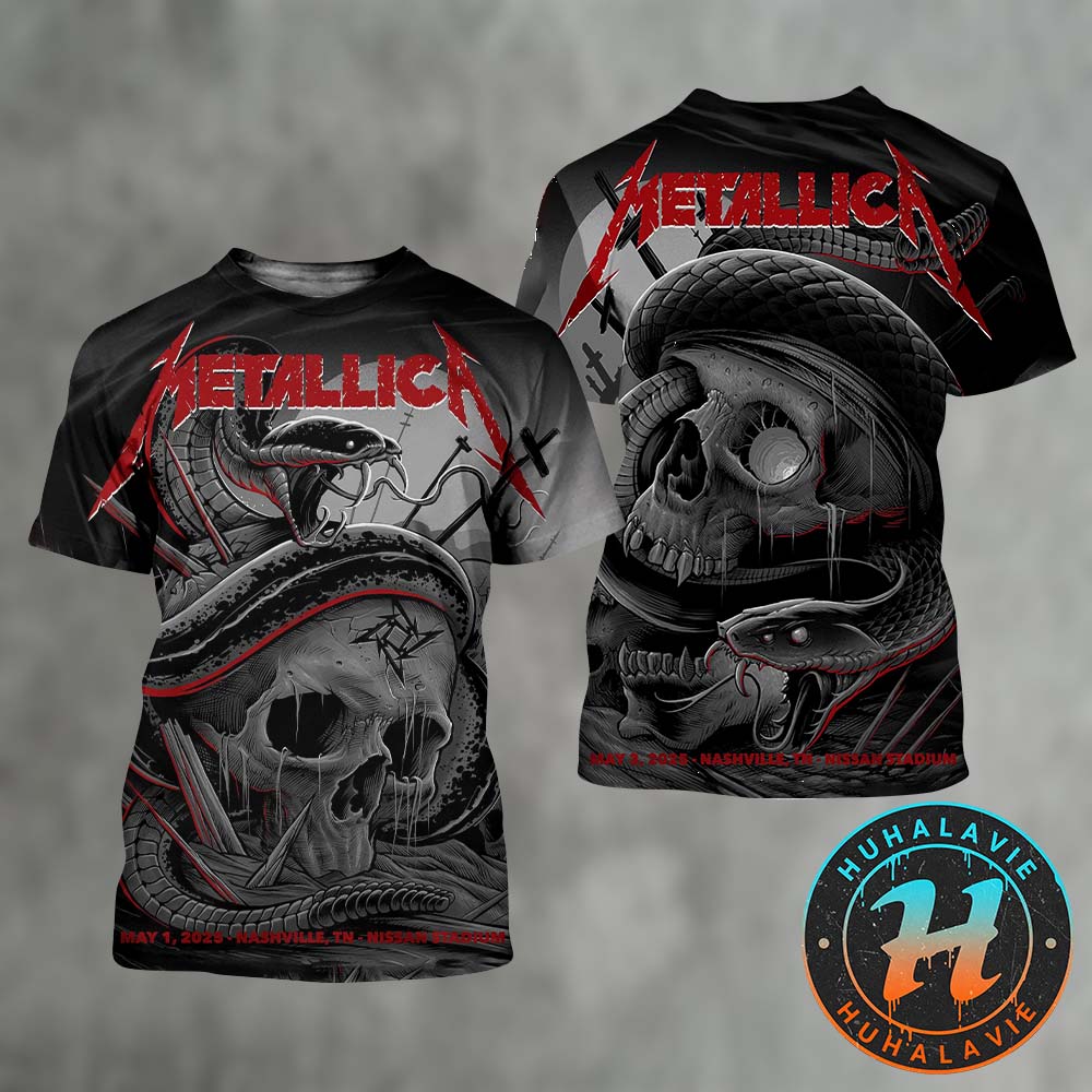 Metallica M72 Nashville Full Show Poster On May 1st And May 3rd In Nashville TN At Nissan Stadium M72 World Tour 2025 All Over Print Shirt Metallica M72 Nashville Full Show Poster On May 1st And May 3rd In Nashville TN At Nissan Stadium M72 World Tour 2025 All Over Print Shirt