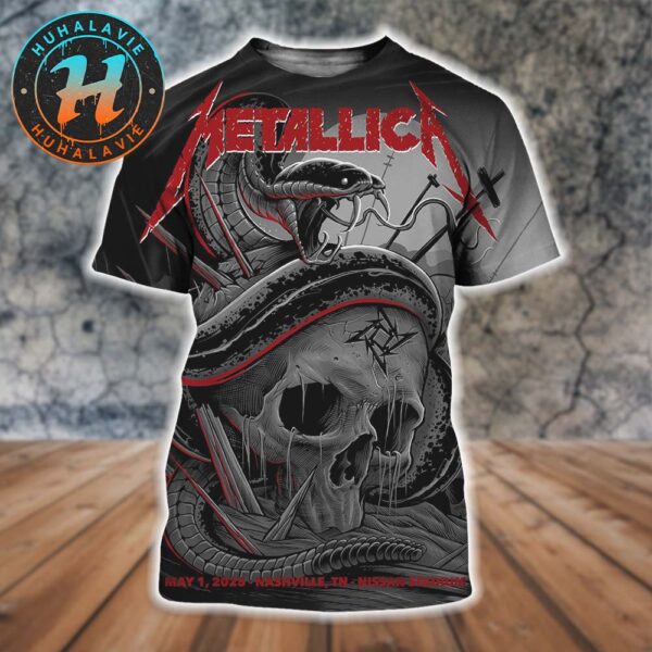 Metallica M72 Nashville Night 1 Poster For Nashville TN At Nissan Stadium On May 1st M72 World Tour 2025 Art Maxx242 All Over Print Shirt