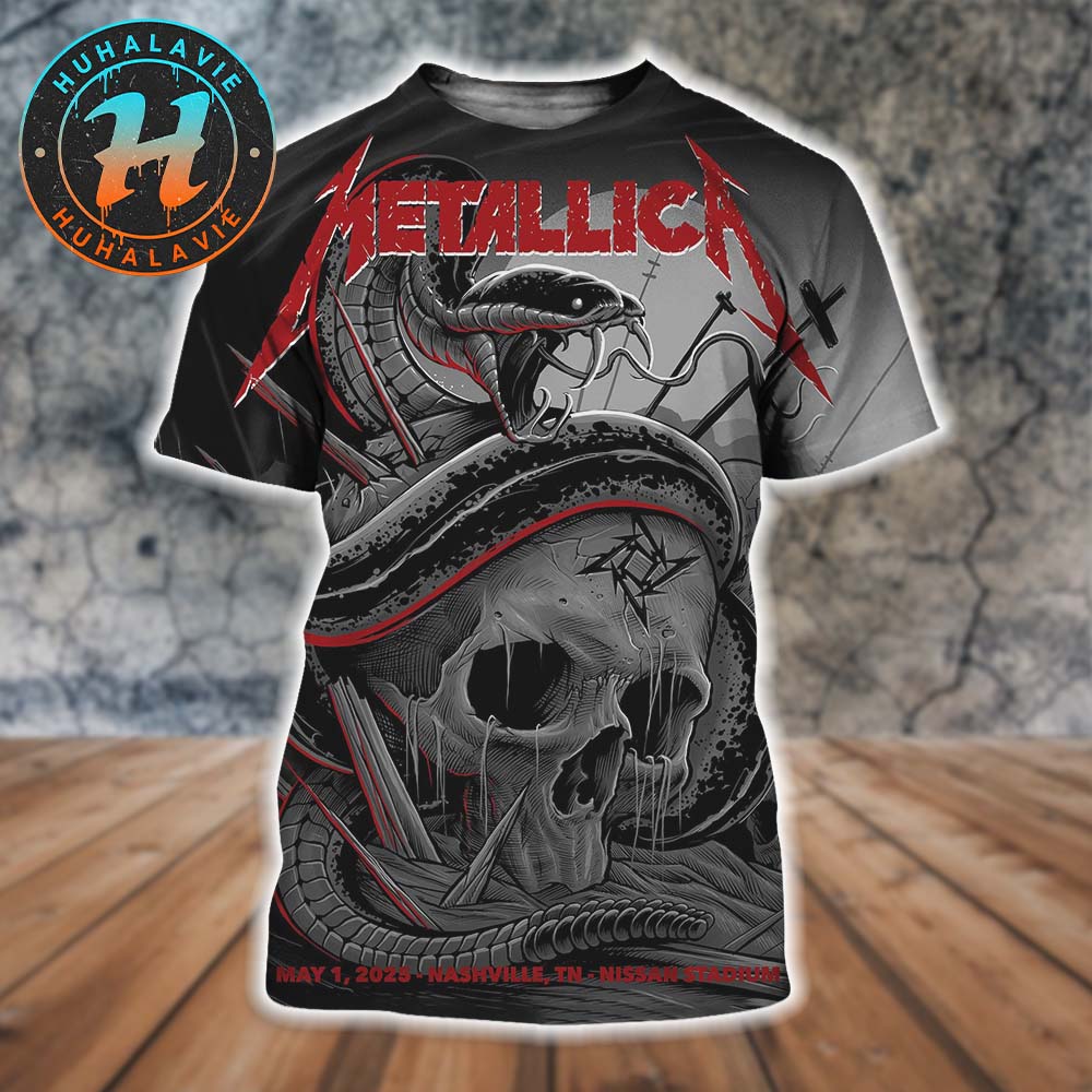 Metallica M72 Nashville Night 1 Poster For Nashville TN At Nissan Stadium On May 1st M72 World Tour 2025 Art Maxx242 All Over Print Shirt Metallica M72 Nashville Night 1 Poster For Nashville TN At Nissan Stadium On May 1st M72 World Tour 2025 Art Maxx242 All Over Print Shirt