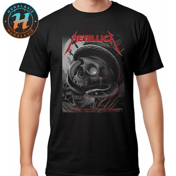 Metallica M72 Nashville Night 2 Event Poster For Nashville TN At Nissan Stadium On May 3rd M72 World Tour 2025 Unisex T-Shirt