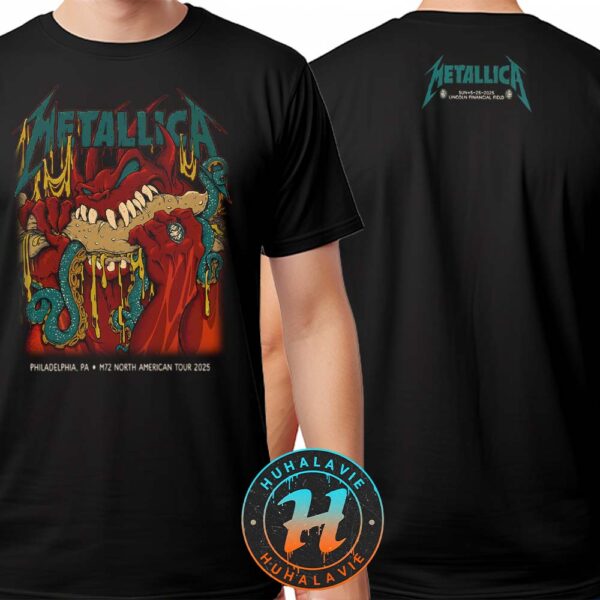 Metallica M72 Philly Night 2 Exclusive Tee Philadelphia Pennsylvania On May 25 2025 At Lincoln Financial Field Created By Squindo Two Sided Print Vintage T-Shirt