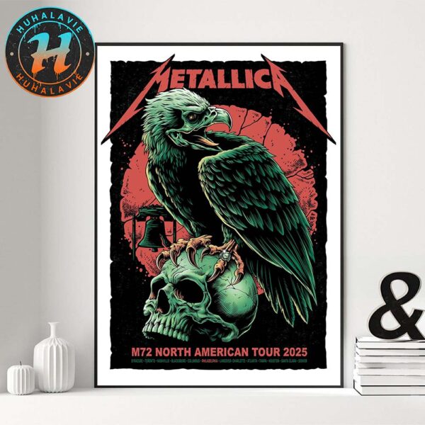 Metallica M72 Philly Pop-Up Shop Poster For Philadelphia Pennsylvania At Lincoln Financial Field On May 23 And 25 M72 North American Tour 2025 Home Decor Poster Canvas