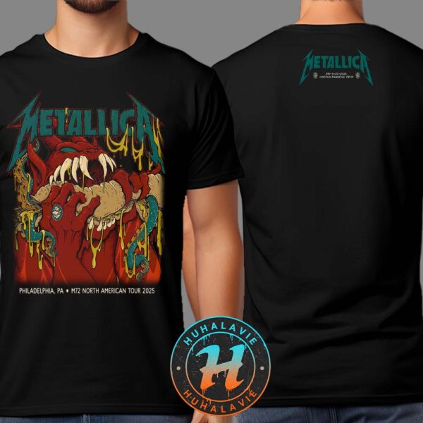 Metallica Philadelphia Pennsylvania Night 1 Merchandise Tee M72 Philly At Lincoln Financial Field On May 23 2025 Two Sided Print Unisex T-Shirt