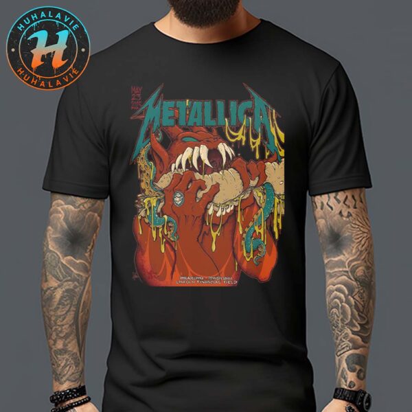 Metallica Philadelphia Pennsylvania Night 1 Poster M72 Philly At Lincoln Financial Field On May 23 2025 Art By Squindo Classic T-Shirt
