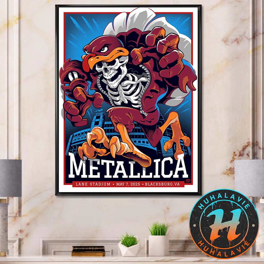 Metallica Tonight Poster For Blacksburg VA M72 Virginia Tech At Lane Stadium On May 7 M72 World Tour 2025 Home Decor Poster Canvas Metallica Tonight Poster For Blacksburg VA M72 Virginia Tech At Lane Stadium On May 7 M72 World Tour 2025 Home Decor Poster Canvas