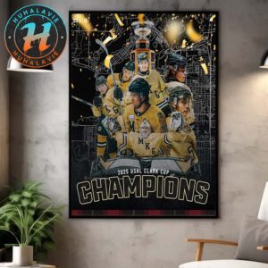Muskegon Lumberjacks Named To 2025 USHL Clark Cup Champions Home Decor Poster Canvas