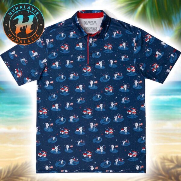 NASA One Small Putt For Man RSVLTS Cover Summer Vacation Polo Shirt