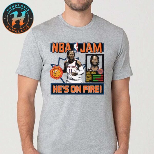 NBA Jam Jalen Brunson New York Knicks Homage He’s On Fire Classic T-Shirt