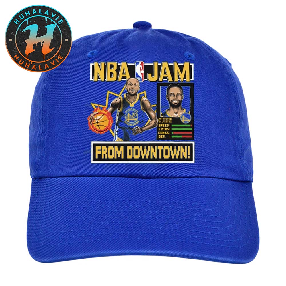 NBA Jam Stephen Curry Golden State Warriors From Downtown Homage Snapback Hat Classic Cap NBA Jam Stephen Curry Golden State Warriors From Downtown Homage Snapback Hat Classic Cap