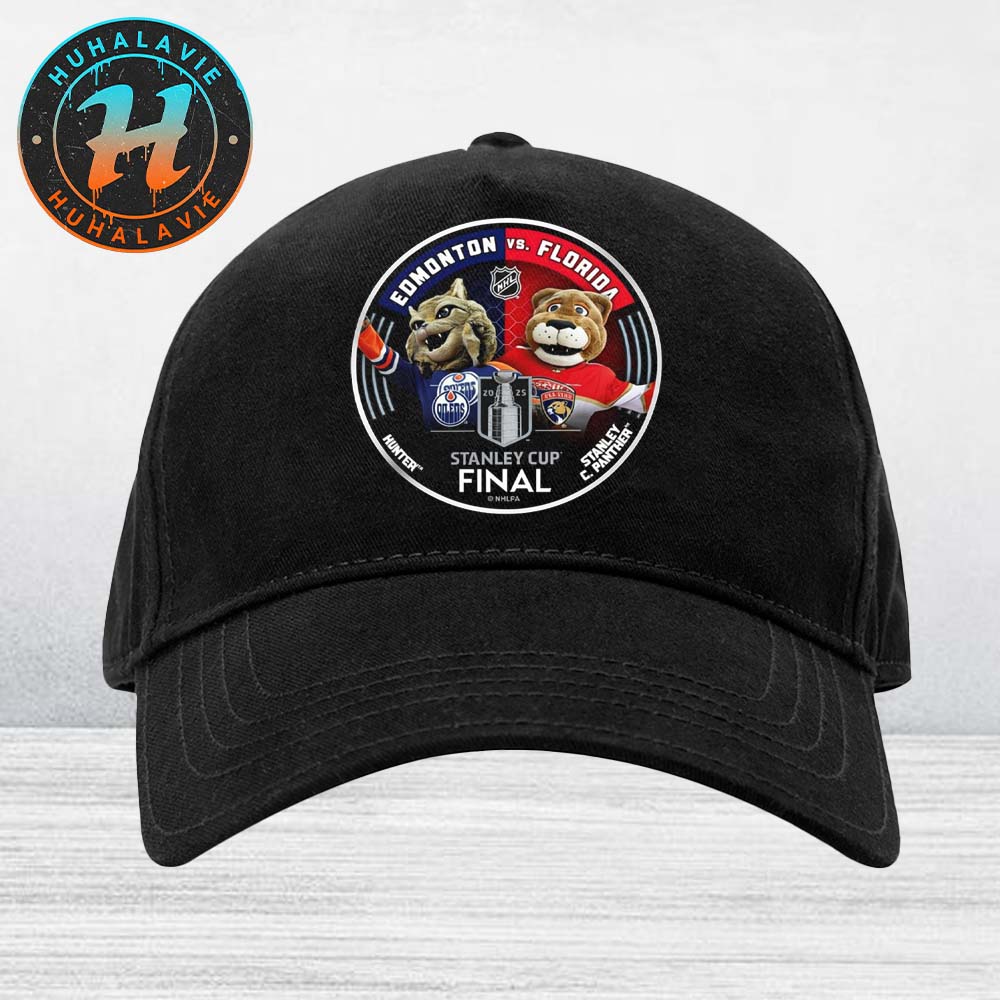 NHL 2025 Stanley Cup Final Edmonton Oilers Vs Florida Panthers Matchup Mascot Cover Snapback Hat Classic Cap NHL 2025 Stanley Cup Final Edmonton Oilers Vs Florida Panthers Matchup Mascot Cover Snapback Hat Classic Cap