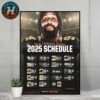 New England Patriots NFL 2025 Season Schedule Home Decor Poster Canvas