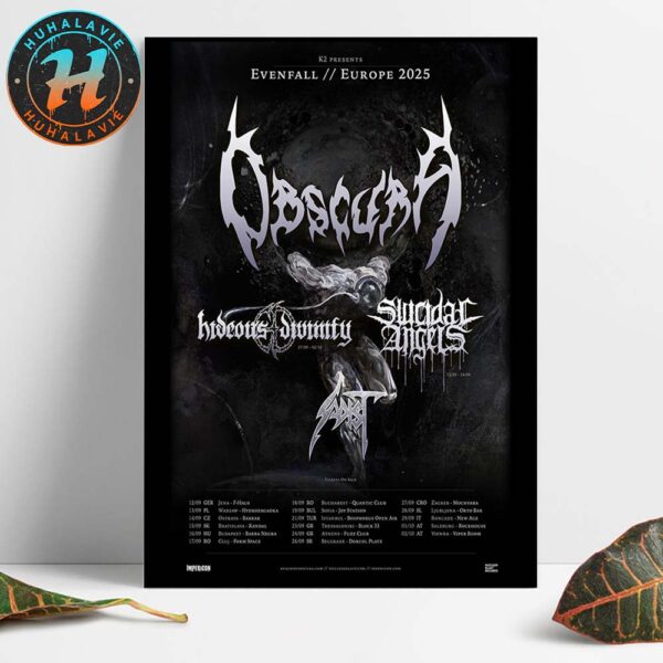 Obscura A Sonication World Tour 2025 For South And Eastern Europe Dates List Home Decor Poster Canvas