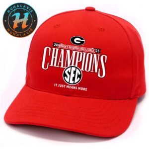 Official Georgia Bulldogs 2025 SEC Women’s Outdoor Track And Field Champions Red Classic Cap Snapback Hat