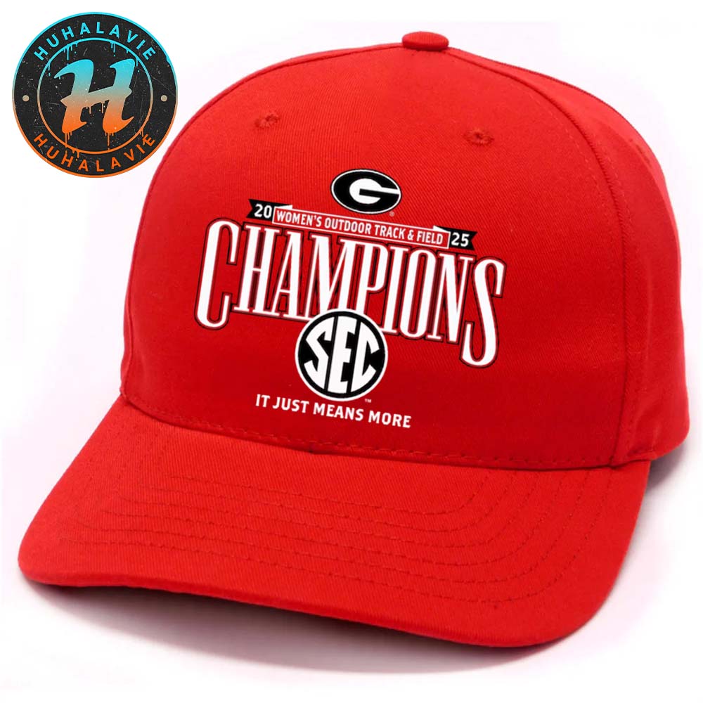 Official Georgia Bulldogs 2025 SEC Women's Outdoor Track And Field Champions Red Classic Cap Snapback Hat Official Georgia Bulldogs 2025 SEC Women's Outdoor Track And Field Champions Red Classic Cap Snapback Hat
