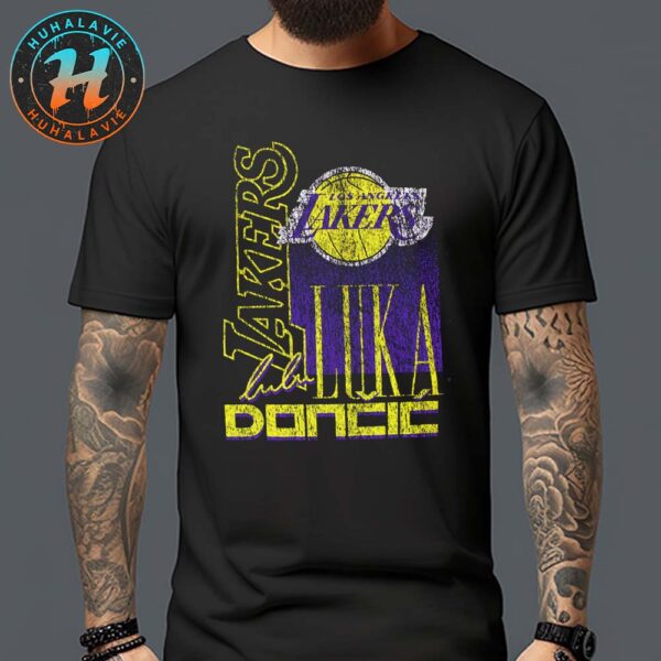Official Luka Doncic Team Los Angeles Lakers NBA New Era Full Court Press Mineral Player Unisex T-Shirt