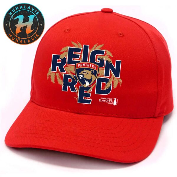 Official NHL Florida Panthers Red 2025 Stanley Cup Playoffs Home Ice Classic Cap Snapback Hat