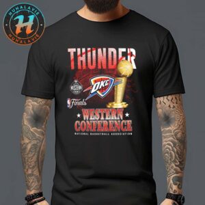 Official Oklahoma City Thunder NBA 2025 Western Conference Finals Black Unisex T-Shirt