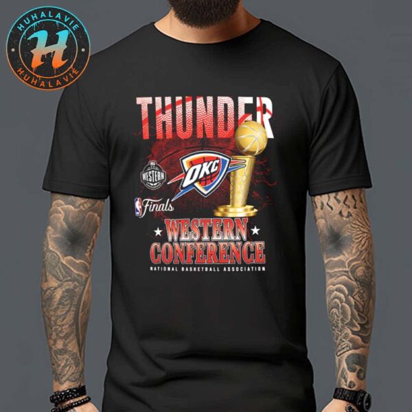 Official Oklahoma City Thunder NBA 2025 Western Conference Finals Black Unisex T-Shirt