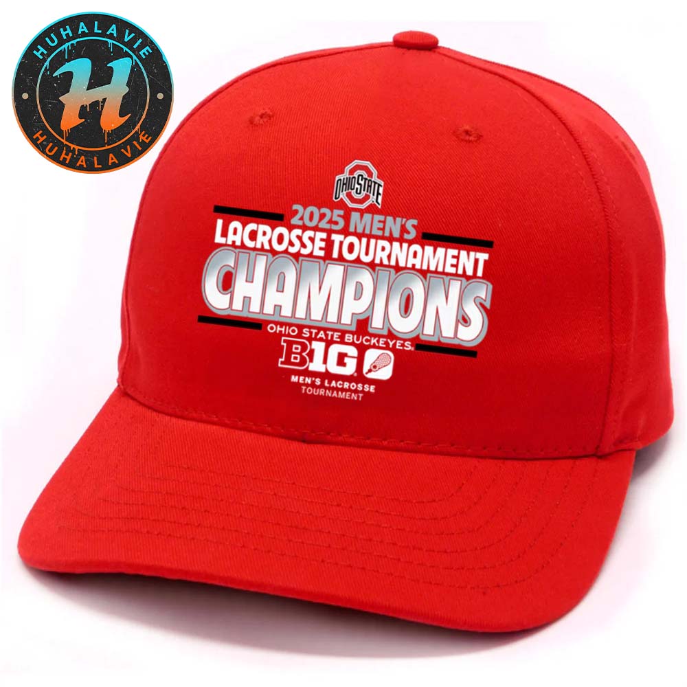 Ohio State Buckeyes 2025 Big Ten Men's Lacrosse Conference Tournament Champions Classic Cap Snapback Hat Ohio State Buckeyes 2025 Big Ten Men's Lacrosse Conference Tournament Champions Classic Cap Snapback Hat
