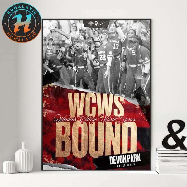 Oklahoma Sooners Softball OKC Bound 2025 NCAA Womens College World Home Decor Poster Canvas