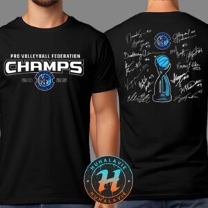 Orlando Valkyries 2025 Champions Pro Volleyball Federation Signature Trophy Two Sided Print Unisex T-Shirt